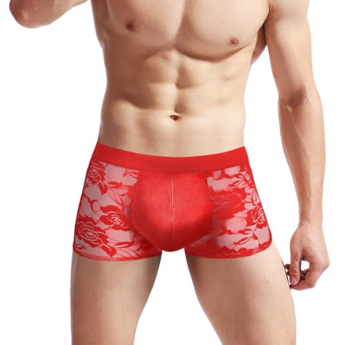 Men's Lace Boxer Briefs Sexy and Comfortable Underwear Soft and Breathable Underpanties3