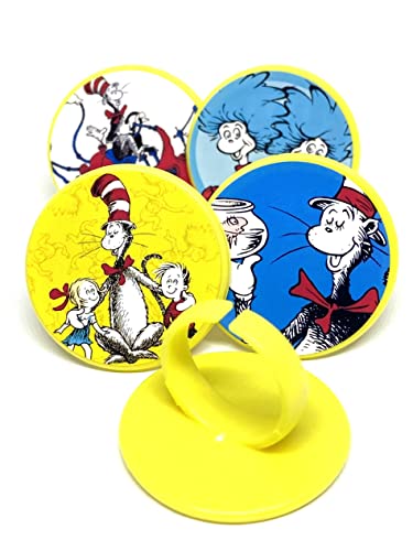 Dr Suess Cat In The Hat Party Cupcake Toppers Cake Topper Party Decorations Set Of 24 Rings From Blue Fox Baking #TOP23