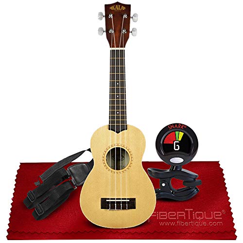 Kala Soprano Satin Spruce Top Ukulele with Rosette (Natural Satin) (KA-15S-S)+ Snark SN6X Clip-On Ukulele Tuner, GSA70B… - Les Beatles, Paul McCartney, John Lennon, RIngo Starr, George Harrison Kala Soprano Satin Spruce Top Ukulele with Rosette (Natural Satin) (KA-15S-S)+ Snark SN6X Clip-On Ukulele Tuner, GSA70B…
