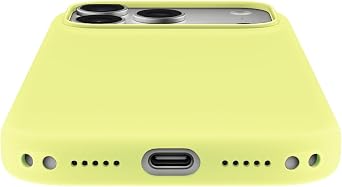 Silicone Case Compatible with Apple iPhone 17 Pro Max Silicone Case with Magsafe and Camera Control,with Two Connection Points Soft-Touch Slim Magnetic Phone Protection Cover Shell (Neon Yellow)