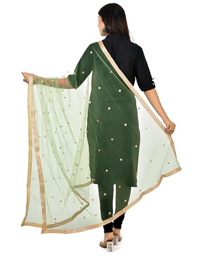 Image of YOUTHQUAKE Women's Embroidered Net Dupatta