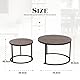 BIGTREE Couchtisch Rund, Satztisch 2er Set, Couchtisch aus Holz, Wohnzimmertisch Modern, Beistelltisch Set mit Metallgestell für Wohnzimmer Balkon Büro (Braun)
