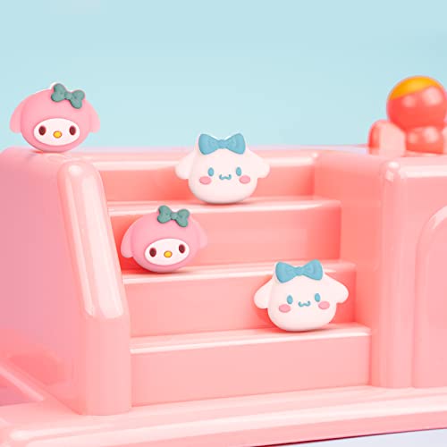 Dlseego Cute Dog & Rabbit Thumb Grips Caps For Switch Lite / Switch / Switch Oled Lovely Soft Silicone Joystick Button Caps Analog Joy Con Stick Protective Cover - Blue And Pink (4Pcs) #TOP1