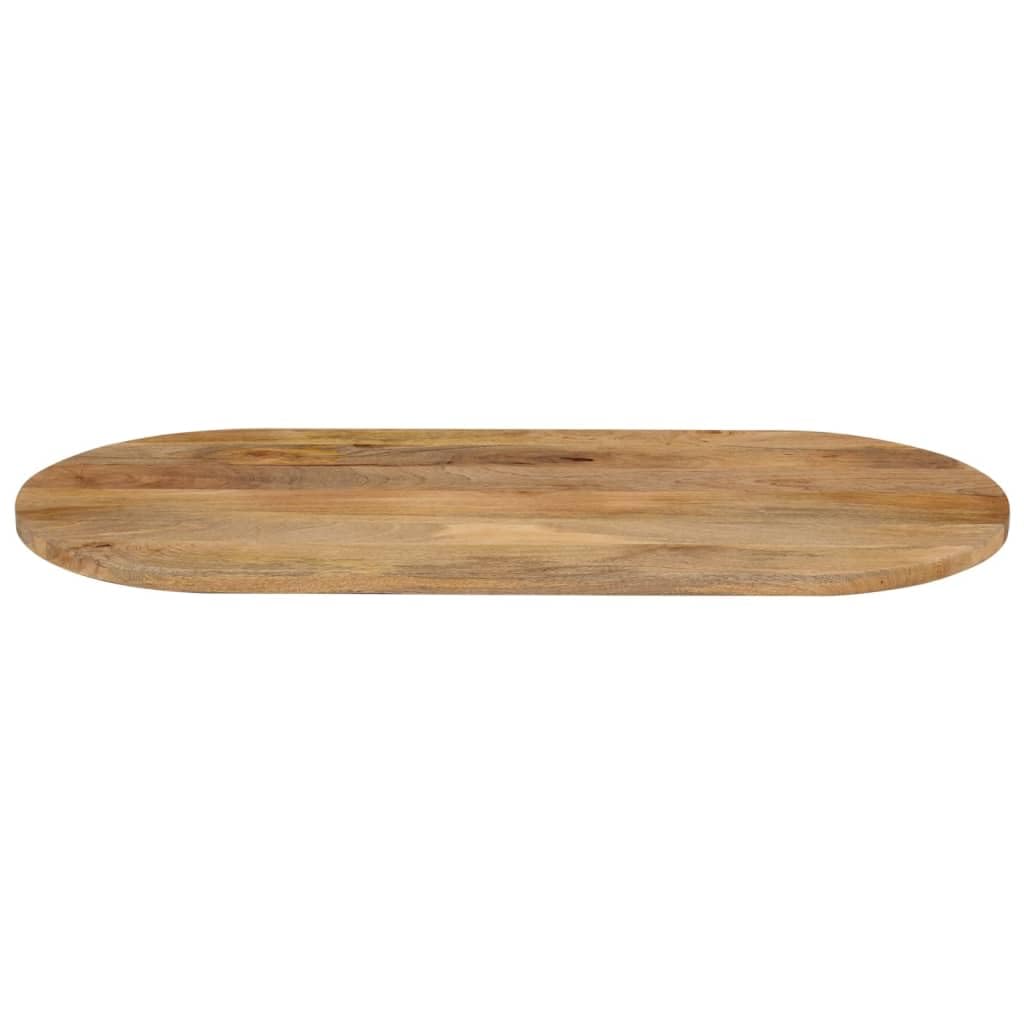 Hothingwell Ovale Tischplatte, 80 x 40 x 2,5 cm, aus massivem Mangoholz, Ersatzplatte, rustikal, für Esszimmer, glatte Oberfläche, leicht zu reinigen mit einem feuchten Tuch