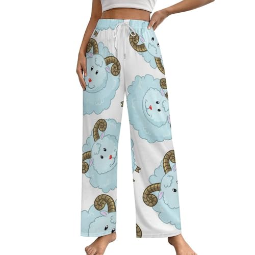 Pajama Pants for Man Woman Simple Unisex Home Lounge Pants Sleepwear Gifts Cute Cartoon Sheep