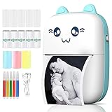 Mini impresora para smartphone, mini impresora de bolsillo Bluetooth, mini impresora fotográfica portátil, impresora térmica de fotos inalámbrica, compatible con sistema Android e iOS para diario