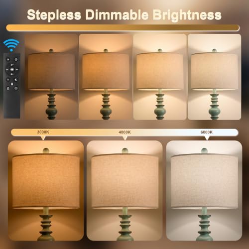 Image of BOBOMOMO 64.25 inch Farmhouse Floor Lamp with Remote, Dimmable Floor Lamp with Adjustable Color Temperatures, Antique Blue Standing Floor Lamp for Living Room Corner, Bedroom & Nursery, 9W Bulb Included
