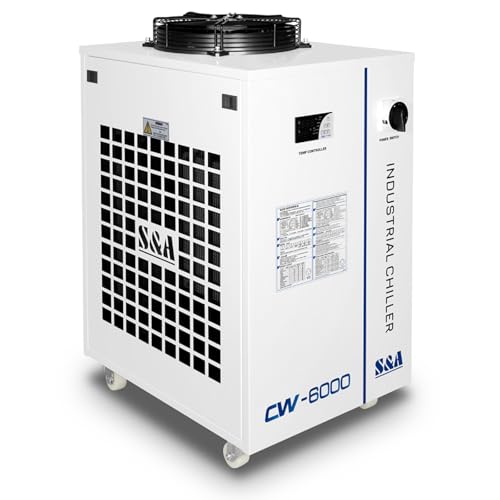 Water chiller operating in an industrial workshop