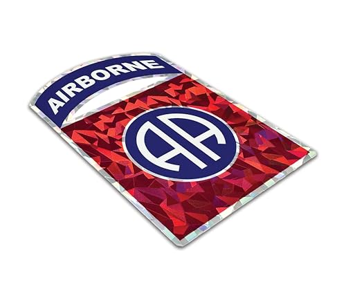 Image of Elektroplate US Army 82nd Airborne Premium Reflective Car Decal 3.25 inch | Officially Licensed, Weatherproof Automotive Grade Metallic Sticker for Water Bottle, Laptop & More; Made in the USA