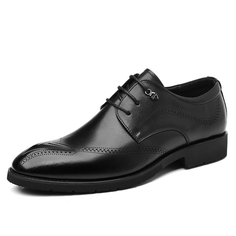 Mens Faux Patent Leather Classic Lace-up Formal Oxford Tuxedo Dress Shoes, Casual Modern Pointed Toe Wedding Office Work Tuxedo Shoes