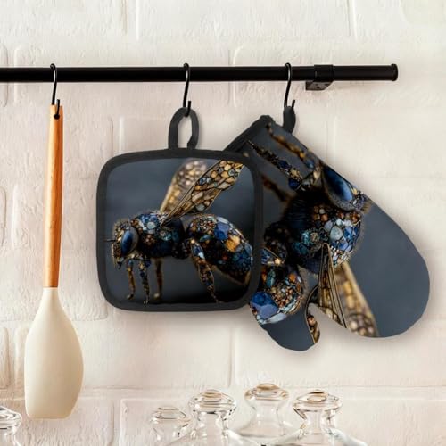 Gants de cuisine protégeant de la chaleur des fours avec maniques de cuisson Bee