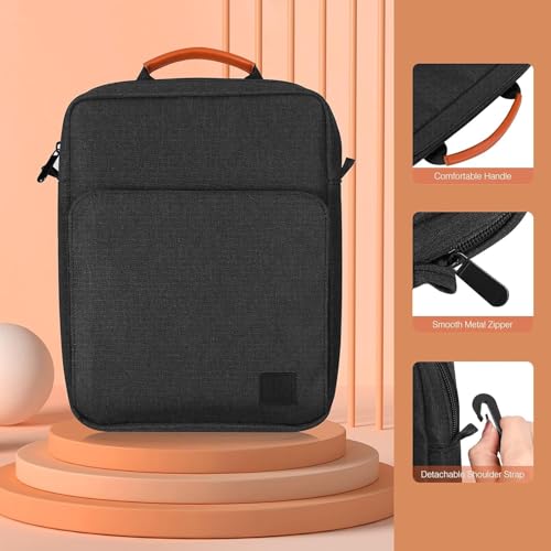 Image of Dadanism 9-11 Inch Tablet Sleeve Bag Carrying Case with Shoulder Strap for iPad (A16) 11 inch, iPad 10th Gen 10.9 inch, iPad Air M4 /Pro M5 11 inch, iPad 9 /8 /7th 10.2 inch, Galaxy Tab A11+ Plus 11 inch,Black & Grey