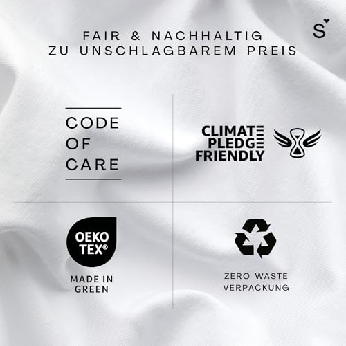 schlafgut Basic Cotton Spannbettlaken 90x200 cm 100% Baumwolle, Full-White – Ansicht 3