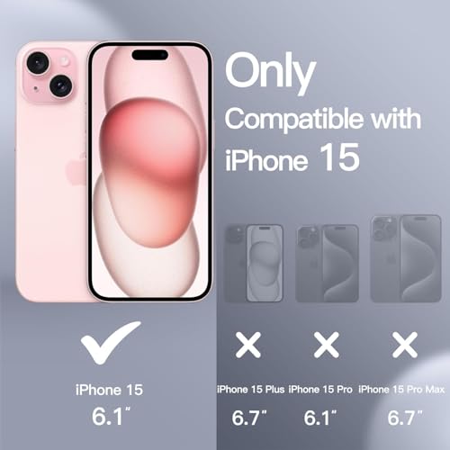 Image of DIZORO Magnetic Case for iPhone 15 Compatible with MagSafe Built-in Camera Lens Protector Slim Soft Silicone Bumper Shockproof Metallic Luster Back Cover Phone Case Black