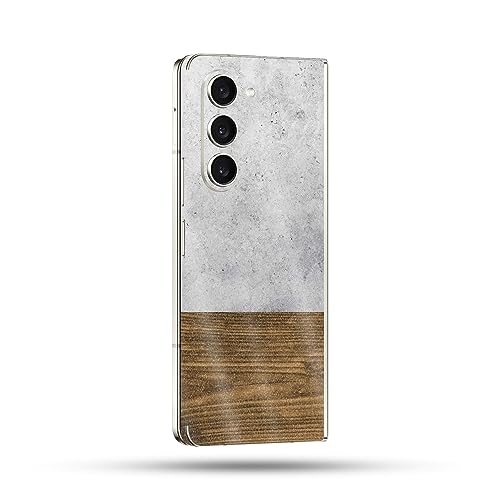 Image of MightySkins Glossy Glitter Skin Compatible with Samsung Galaxy Z Fold 5 Full Wrap - Concrete Wood | Protective, Durable High-Gloss Glitter Finish | Easy to Apply & Change Styles | Made in The USA