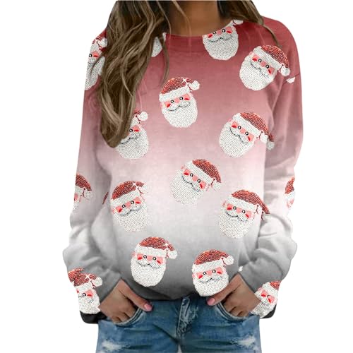Sweatshirt imprimé marron femme col rond t-shirt manches longues taille L sport