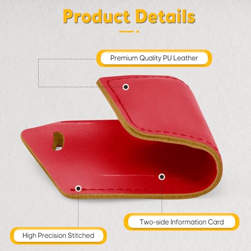 Image of Travelambo 4 Pack Leather Luggage Tags for Suitcases Travel Labels (Red Deep)