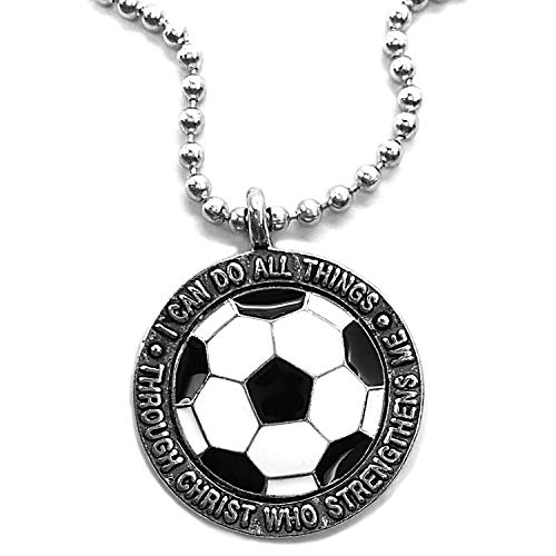 FORGIVEN JEWELRY Soccer Necklace I Can Do All Things Made in The USA