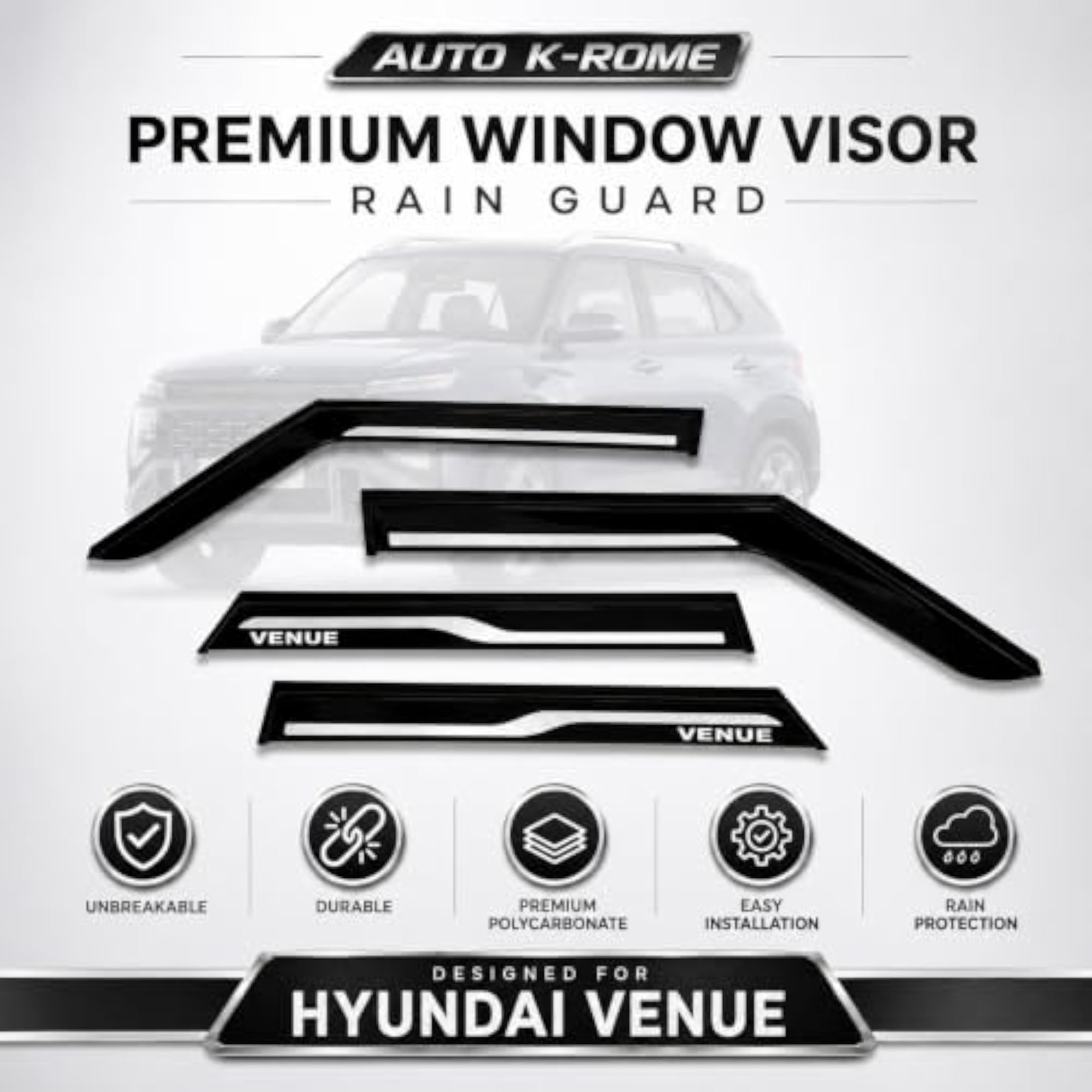 Polycarbonate Smoke Finish Door & Window Visor