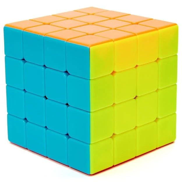 Image of QiYi Warrior 4x4 Stickerless Speed Cube - Smooth & Durable 59mm Puzzle Cube, Non-Magnetic 4x4x4 with Bright Colors, Anti-Pop Design & Easy Turning for Beginners & Solvers
