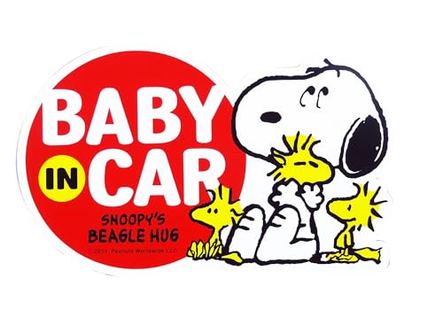 x[VbNX^_[h Xk[s[ J[pi ԗp XebJ[ }Olbg Z[teB[TC BABY IN THE CAR 傫 ڗ 킢 SNOOPYnO 18×11cm
