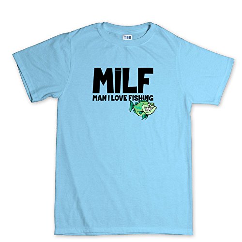 Milf Man I Love Fishing Funny - Maglietta da uomo, Azzurro, M