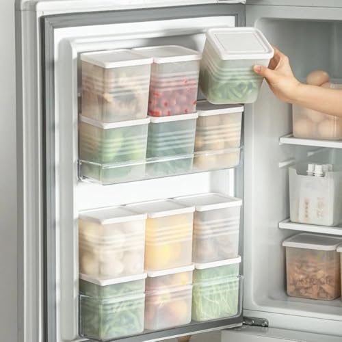Image of Fridge Storage Containers, Storage Box for Kitchen, Refrigerator Organizer Containers, Kitchen Accessories Items for Home, Fridge Storage Boxes (Pack of 6, 1200Ml)