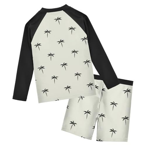 Boys Rash Guard Set Palm Trees Piece UP50+ Swim Set for Boys 3T-10T2
