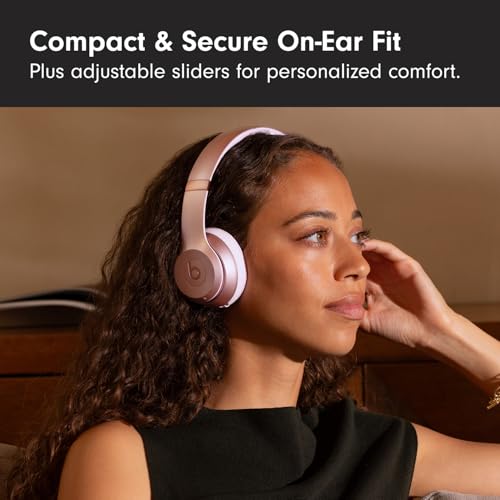 Image of Beats Solo 4 - Wireless On-Ear Bluetooth Headphones, Up to 50-Hour Battery Life, Ultra-Lightweight Comfort, Powerful and Balanced Sound, Apple & Android Compatible - Amazon Exclusive Metallic Pink