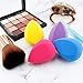 BEAKEY 4+1Pcs Makeup Sponges with Powder Brush, Foundation Blending Sponge for Liquid Cream and Powder, Professional Beauty Sponge Blender & Kabuki Brush (4 Boun Boun Sponges+ 1 Makeup Brush)