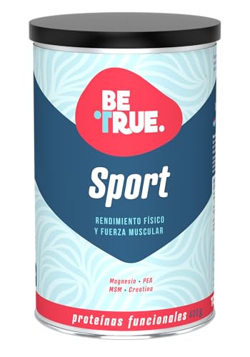 BETRUE SPORT Proteína Vegana | Con Creatina, Magnesio Bisglicinato, PEA, MSM y Bromelaína | Rendimiento físico y Recuperador Muscular | Sin Lactosa, Sin Azúcar, Vegana | 400 g