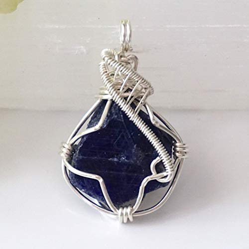 Sterling Silver Blue Sapphire Pendant Necklace - September Genuine Gemstone Birthstone Crystal - 18 Inch Chain For Women, Gifts For Wife Mom Jewelry With Gift Box