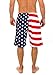 UZZI Men's Patriotic USA American Flag Swim Trunks L