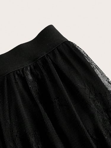 Verdusa Women's Lace Maxi Skirts Flowy Mesh Festival Outfit Rave Beach Vacation Long Skirt3