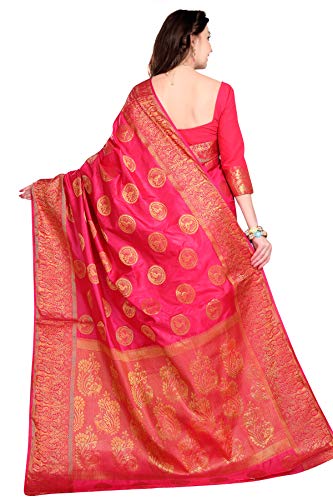 Image of RANI SAAHIBA Women's Bhagalpuri Art Silk Saree With Blouse Piece