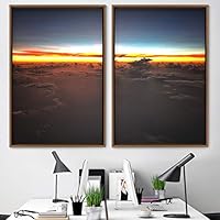 2 Piece Framed Canvas Wall Art Colorful Sky Canvas Prints Home Artwork Decoration for Living Room,Bedroom - 16