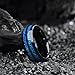 Zillaly 8MM tungsten steel men's ring, black shiny, inlaid with blue opal, comfortable, wedding commitment ring, size 7-14, comes with a beautiful gift box (8mm Black Tungsten, 13)