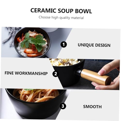 Bol en céramique noir avec finition soignée pour la table