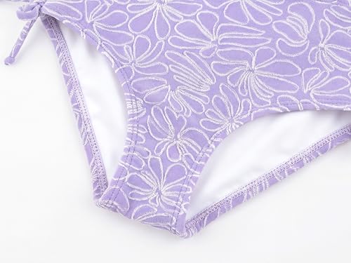 Image of LIZENS Girls One Piece Swimwear Cut Out Floral Print 2-12Years Bow Beach Bathing Swimsuit