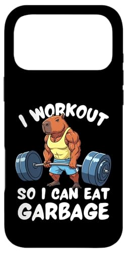 I Workout So I Can Eat Garbage Funny Capybara EGCgteBO X}zP[X iPhone 17 Pro Max p