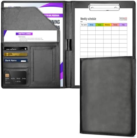 Cartella Portadocumenti In Similpelle PU - Con Anelli, Zip E Tascabili, Per Riunioni E Ufficio, Bianco - Foto 2