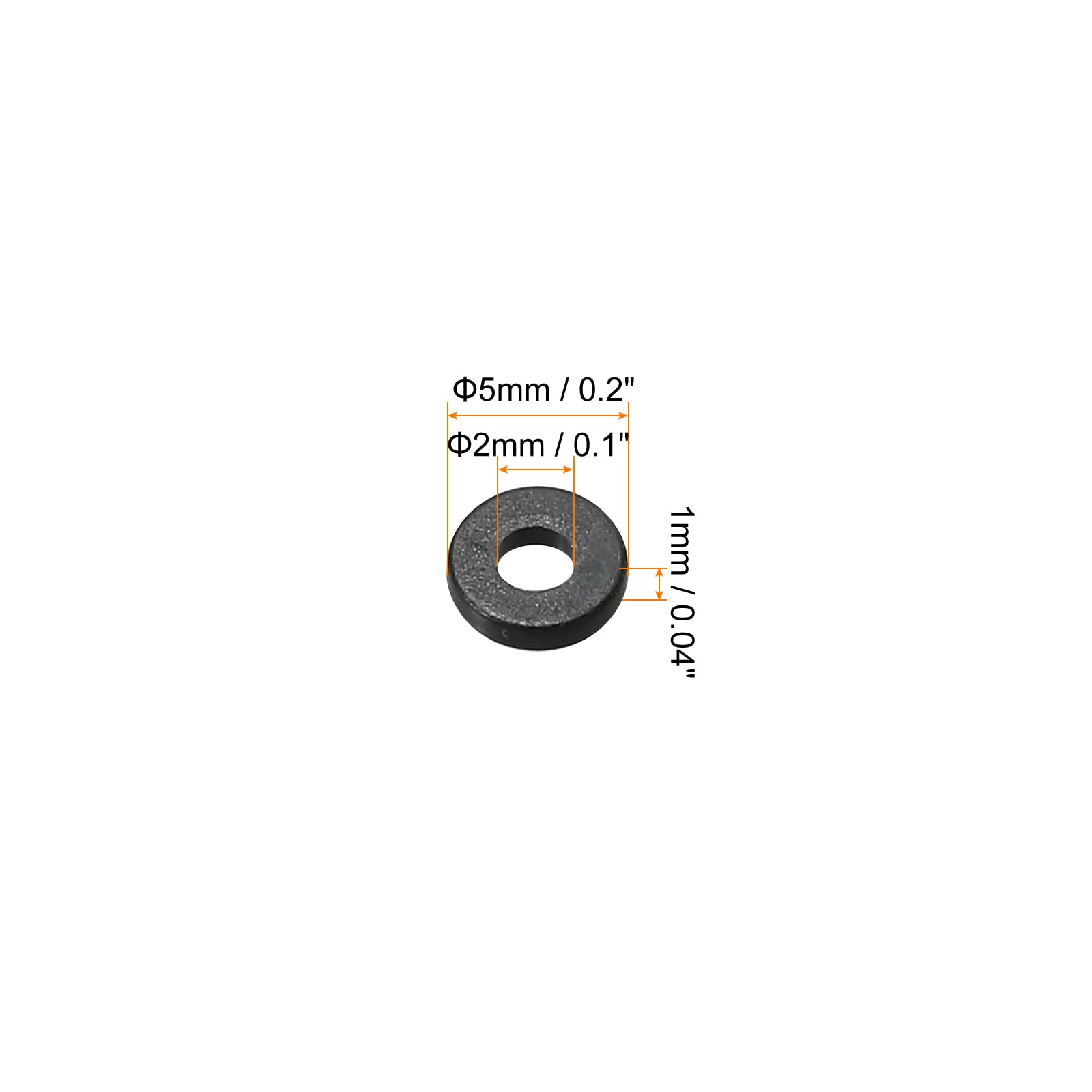 PATIKIL M2 Nylon Rondella Piatta, 80pz 2mm ID 5mm OD 1mm Spessore Guarnizione Distanziatore Guarnizione cerchio per Rubinetto Tubo Acqua Tubo Dispositivo Fissaggio Bullone, Nero