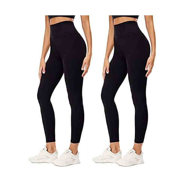 YOLIX 2 Pack Plus Size Capri & Ankle Leggings for Women, 2X 3X 4X High Waisted Black Workout Leggings