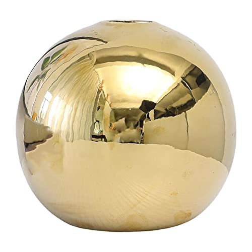 Vaso per fiori in ceramica galvanizzata dorata con sfera decorativa M 11 x 10,5 cm