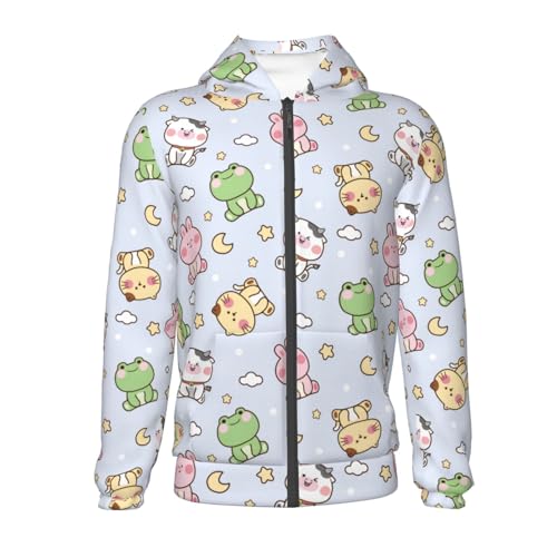 Cute Animals Cartoon Kid Hoodies Boys Zip Up Sweatshirts Girls Pullover with Pocket2