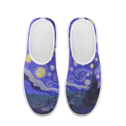 Image of Floral Sneakers for Women Colorful Art Shoes for Women Slip On Casual Work Shoes