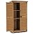 MCombo Outdoor Storage Cabinet, Garden Storage Shed, Outside Vertical Shed with Lockers, Outdoor 63 Inches Wood Tall Shed for Yard and Patio 0870 (Natural)