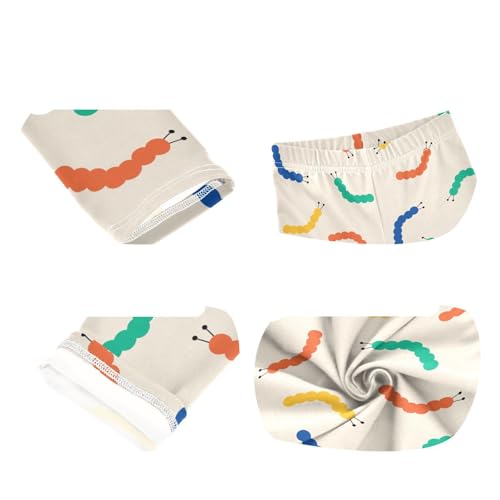 Colorful Caterpillar Girls Leggings,Workout Leggings for Girls Toddler Athletic Leggings Size for 3-10T3