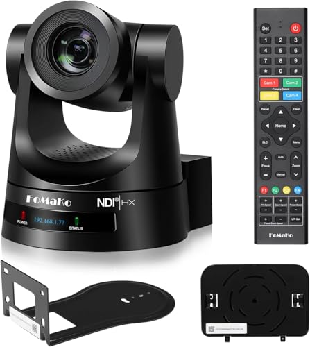 Image of FoMaKo NDI PTZ Camera,30X Optical Zoom, AI Auto-Tracking Gen 3, HDMI PTZ Camera for Church Worship Live Services Education Events PoE(Official NDI 6 & NDI HX3 Certified)(KN30A Pro) Black