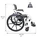KMINA PRO - Shower Wheelchair, Adjustable Chair with Wheels for Disabled Adult, Self Propelled, Black